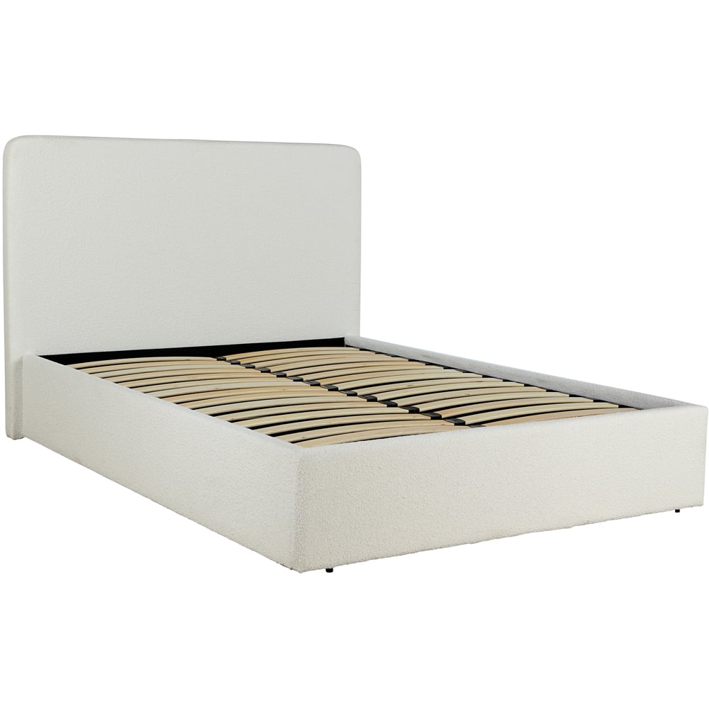 Home Source Serenity Double Boucle Gas Lift Ottoman Storage Bed Image 2