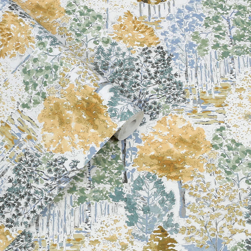 Laura Ashley Bernwood Wallpaper Ochre Yellow Wallpaper Image 2