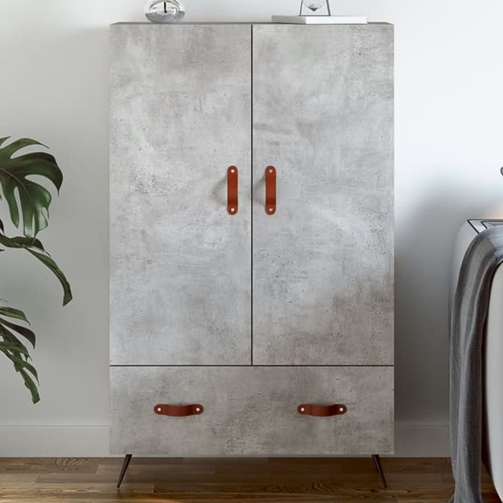 vidaXL 2 Door Single Drawer Concrete Grey Highboard Image 1