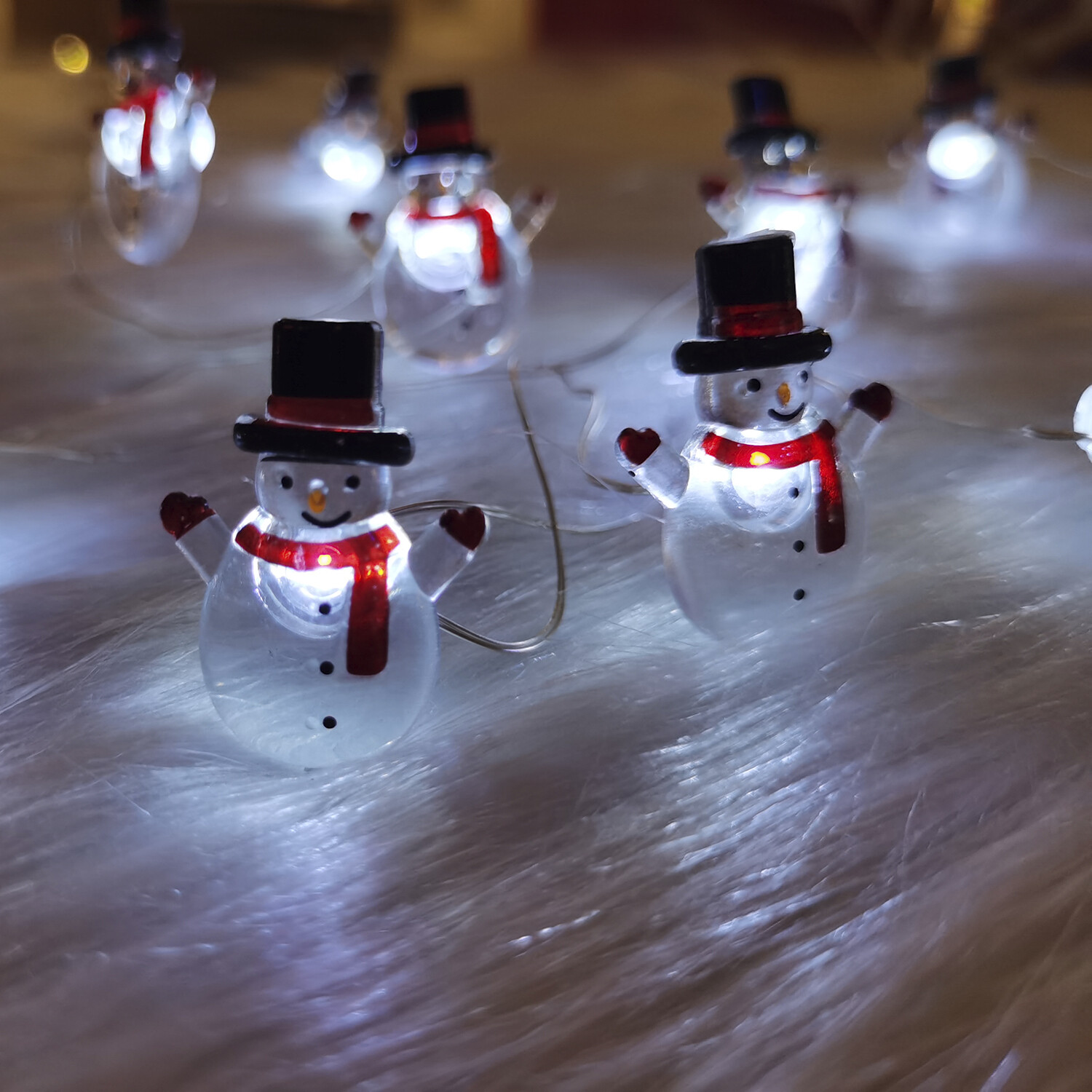 Santa's Savers LED Snowman Character String Lights Image