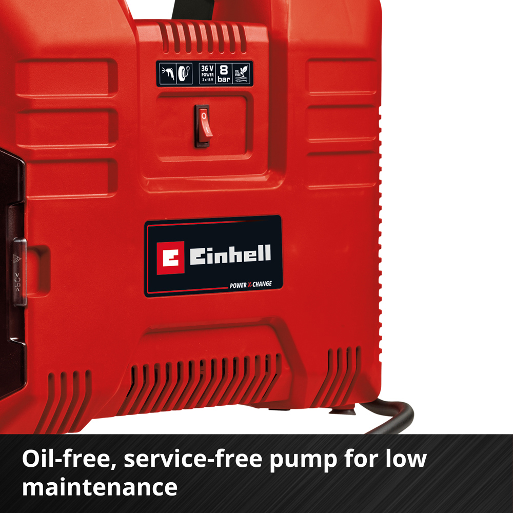 Einhell Power X-Change TE-AC 36/8 Li OF Set-Solo Cordless Portable Compressor Image 4