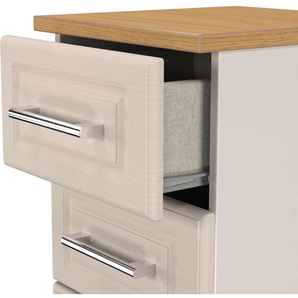 Crowndale Kent 5 Drawer Kashmir Ash and Modern Oak Tall Bedside Cabinet Ready Assembled Image 6