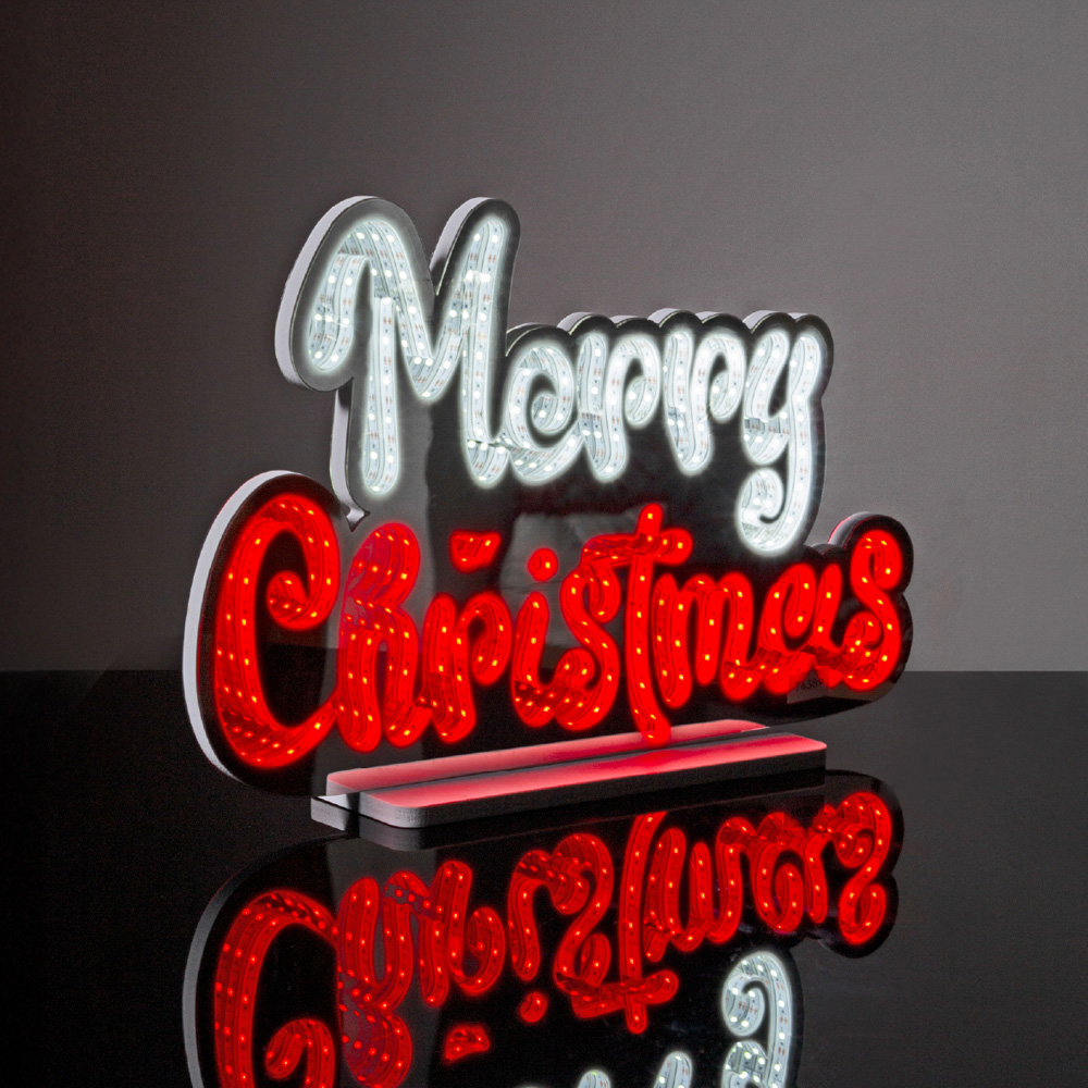 The Christmas Workshop 320 Multicolour LED Merry Christmas Double Sided Infinity Light 1.3ft Image 4