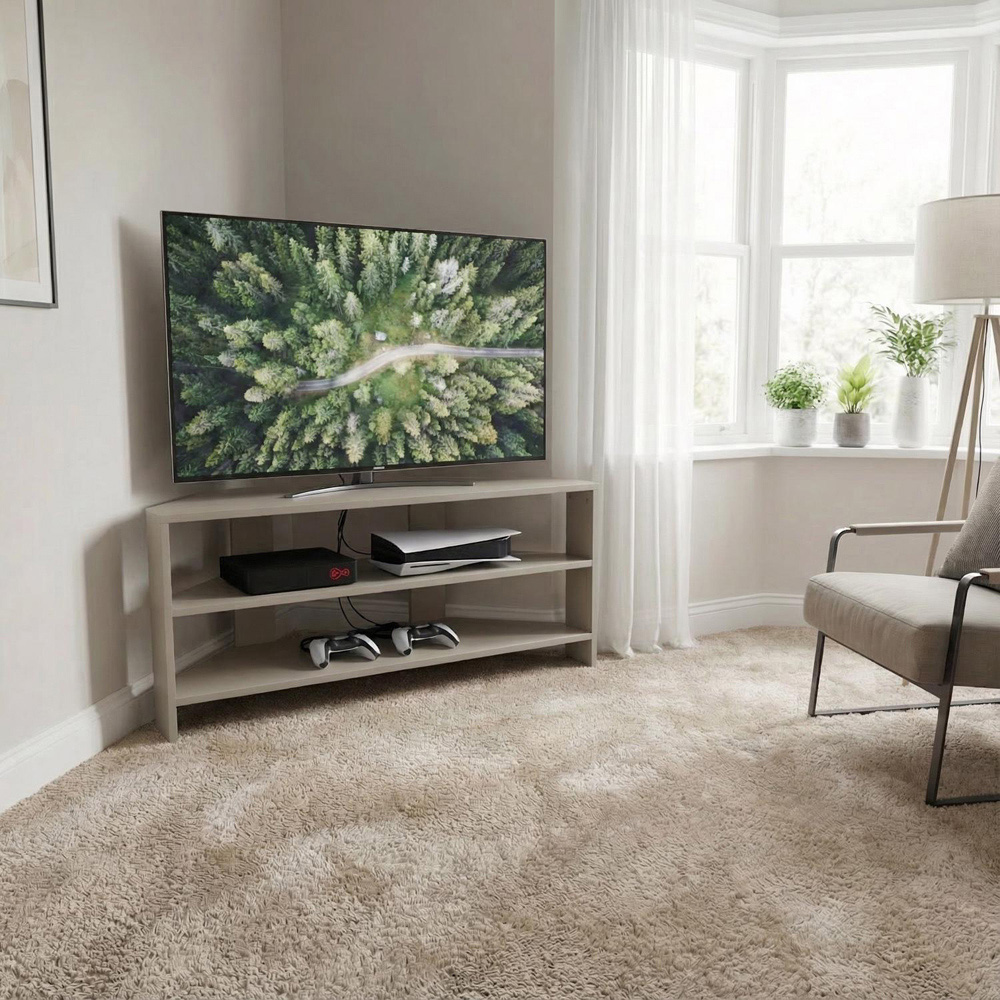 FWStyle Promo 2 Shelf Putty Corner TV Unit Image 6