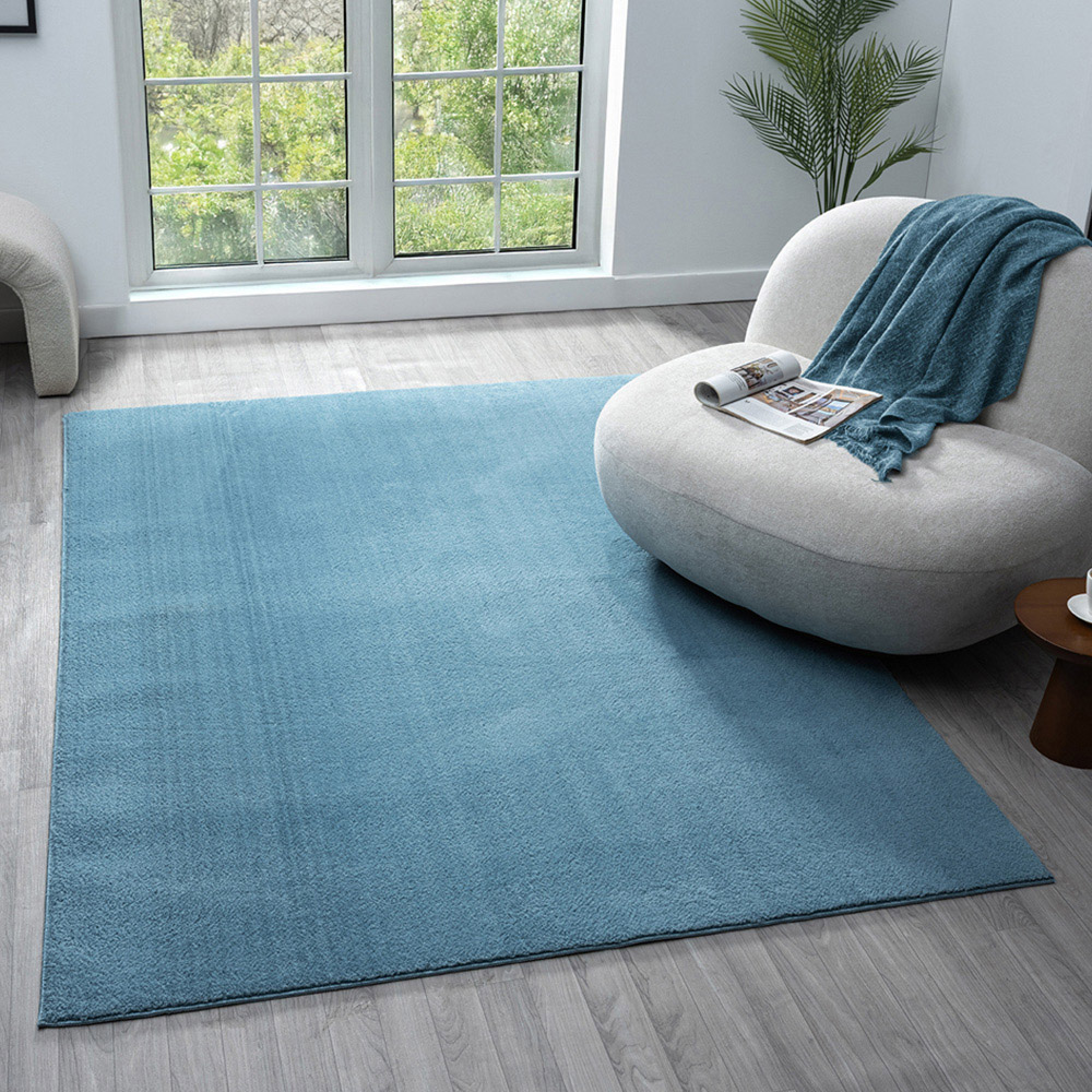 Desire Rugs Comfy Blue Anti Slip Felt Backing Rug 60 x 200cm Image 7