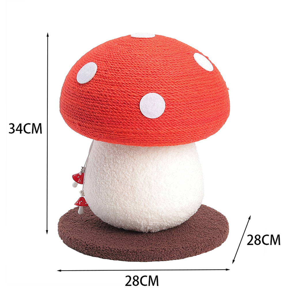 H&O Direct Natural Sisal Wrapped Red Mushroom Cat Scratcher Image 6