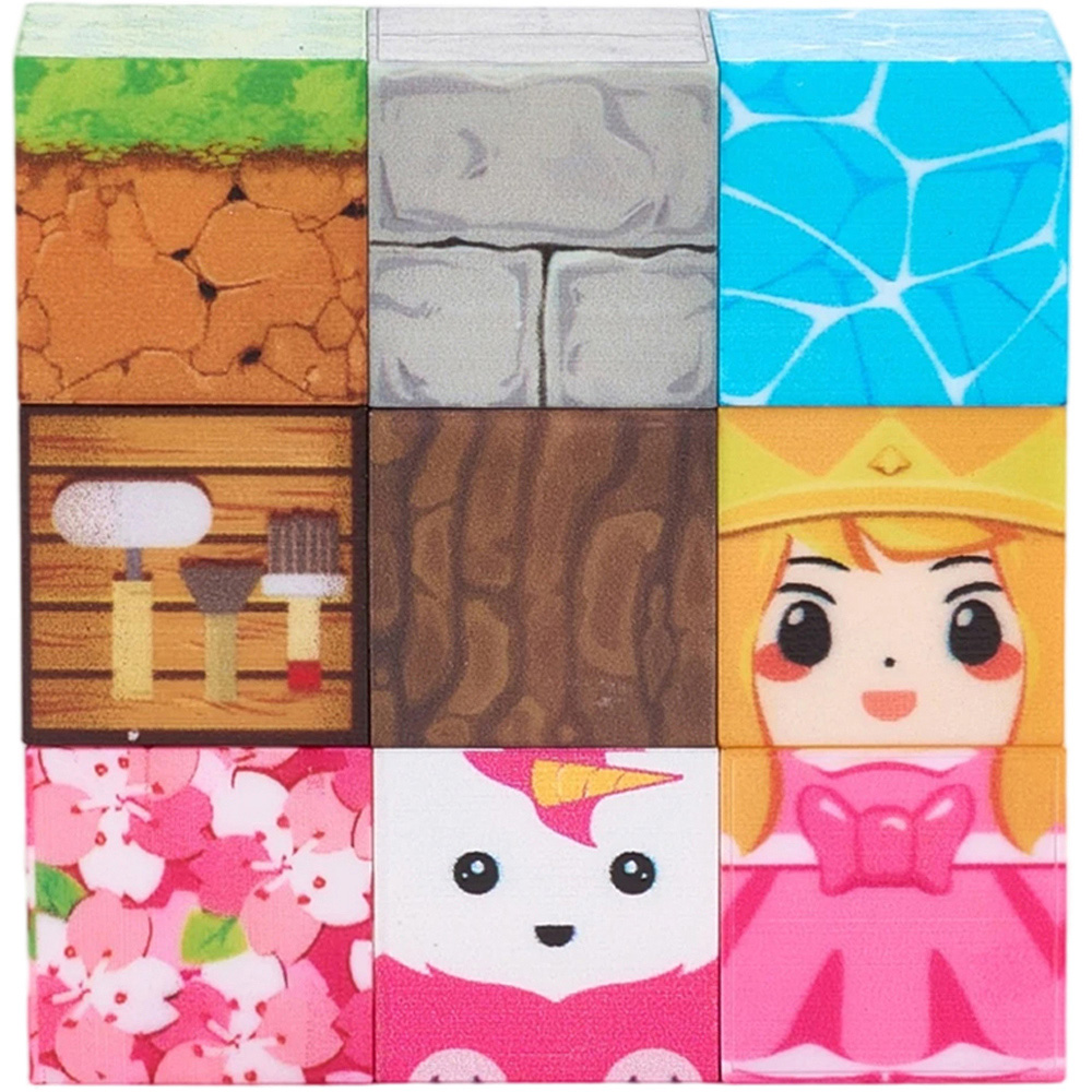 H&O Direct 100 Piece Cherry Blossom Princess Magnetic Building Block Cube Set Image 2
