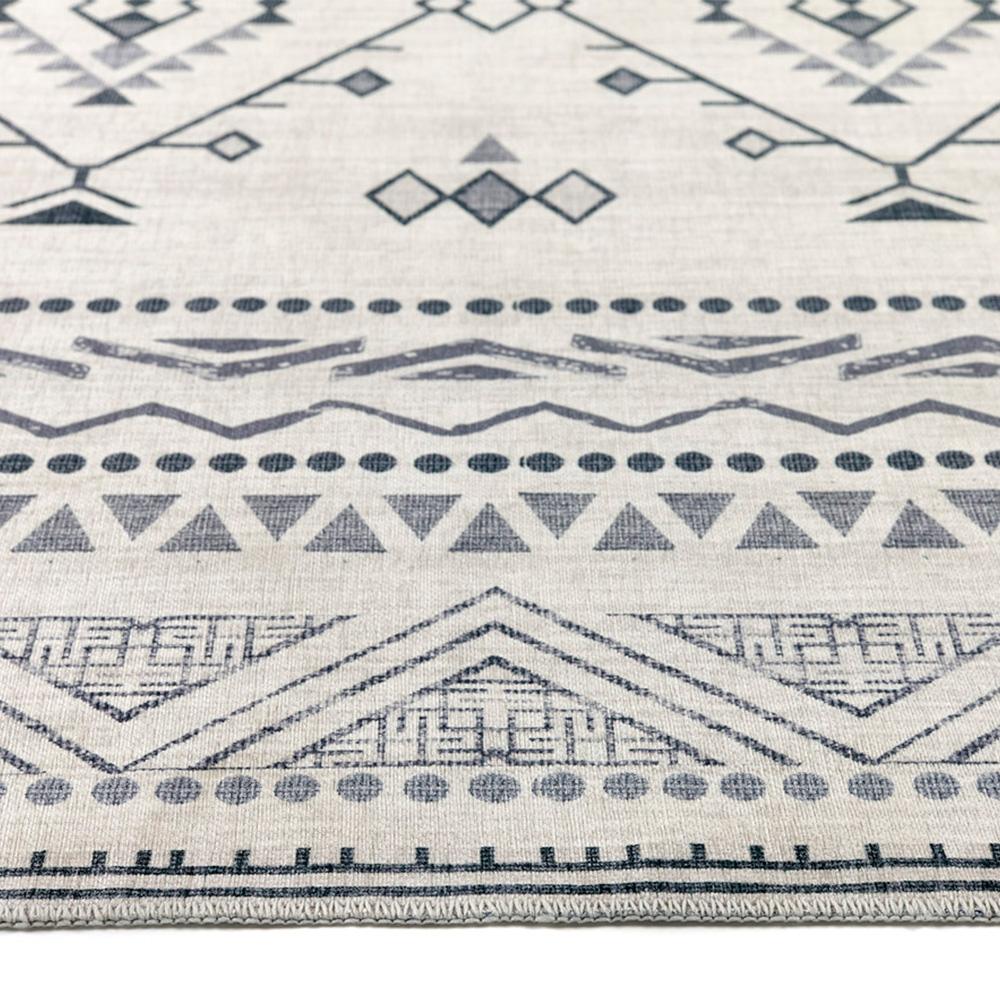 Origins My Washable Grey and Off White Nomad Rug 67 x 200cm Image 4