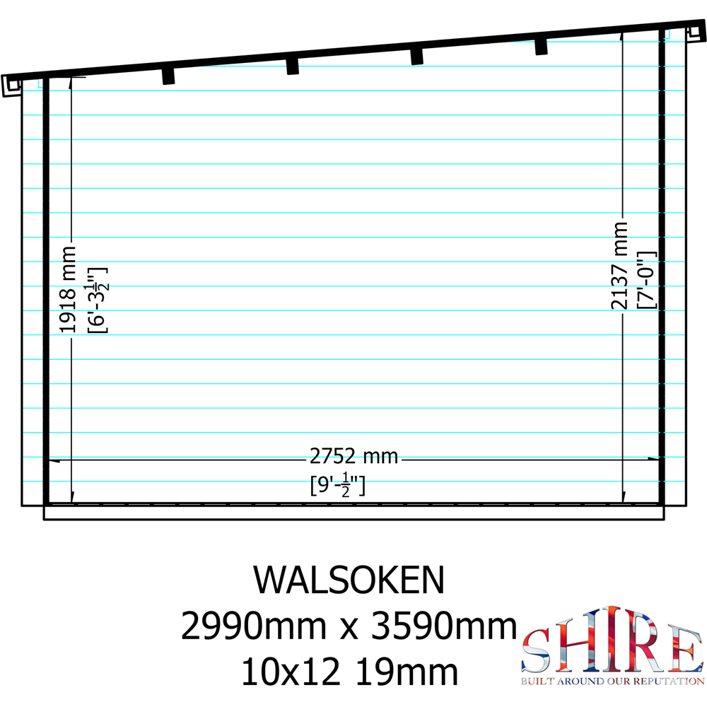 Shire Walsoken 10 x 12ft Dual-Purpose Pent Garden Log Cabin with Integral Storage Image 8