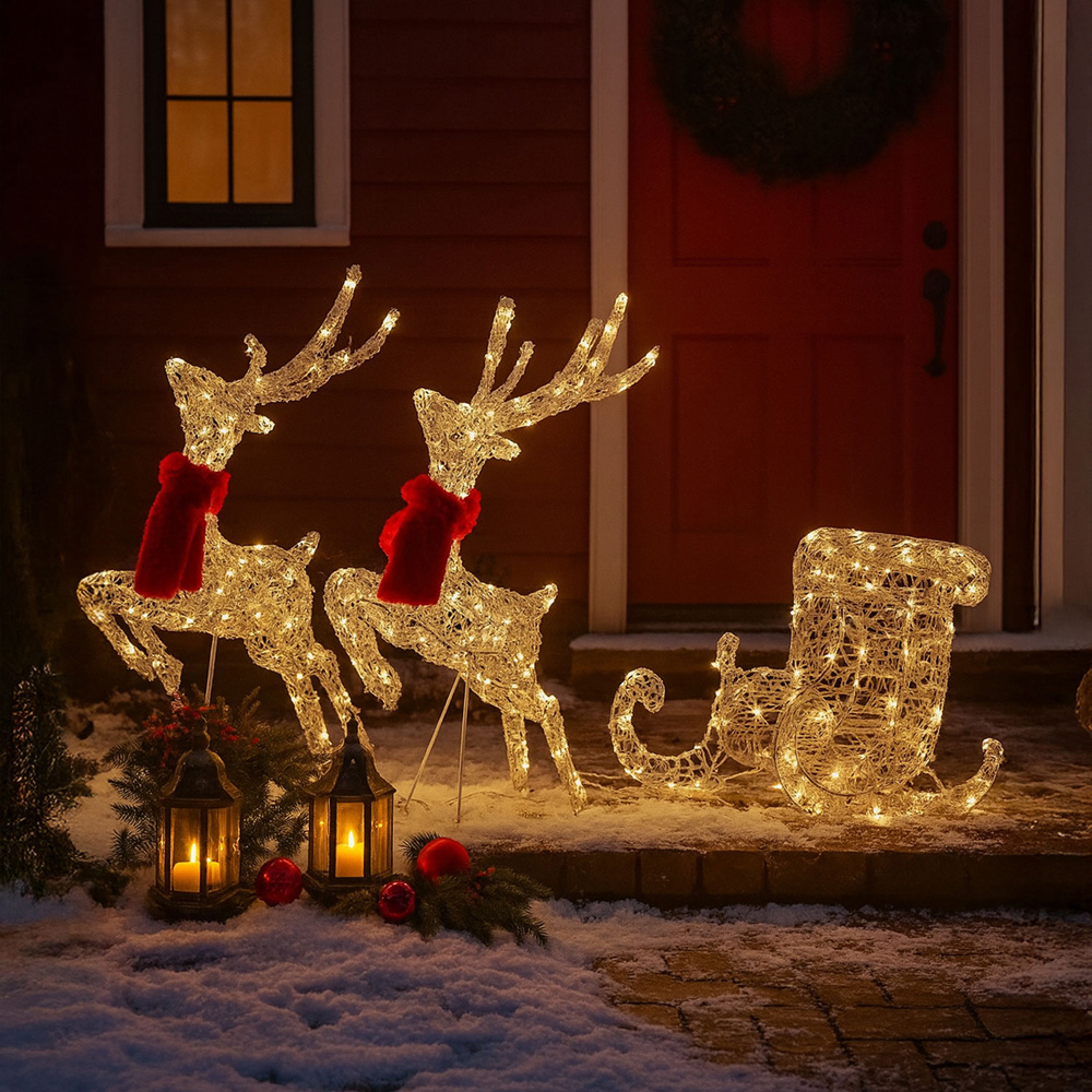 Neo 240 Mixed LED Sleigh Reindeer Christmas Decoration 65cm Image 4