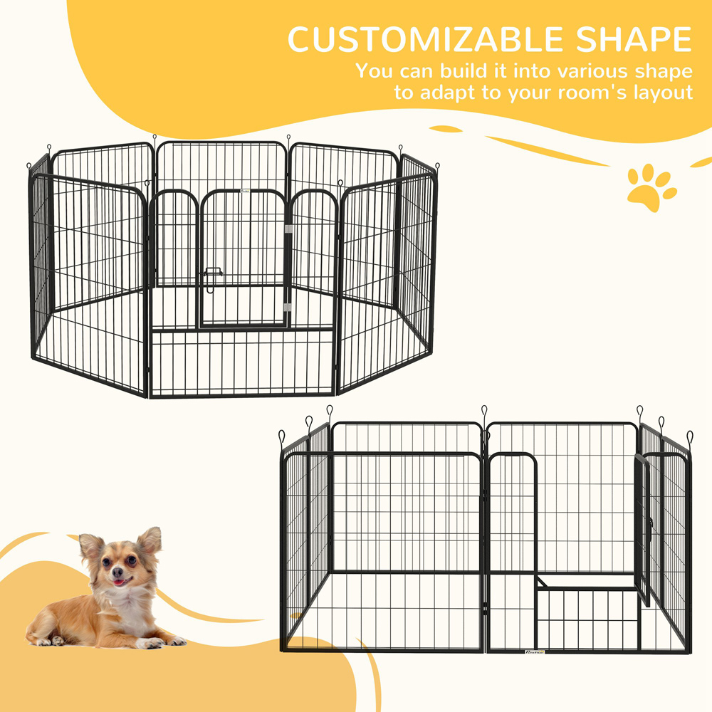 PawHut Metal Small Animal Hutch Playpen Image 3