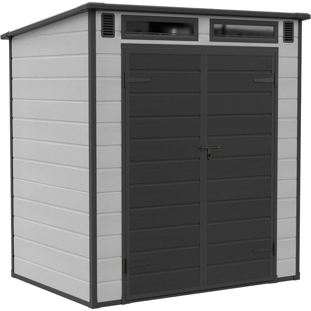 Living and Home 6 x 4ft Plastic Garden Storage Shed with Built-In Floor Image 2
