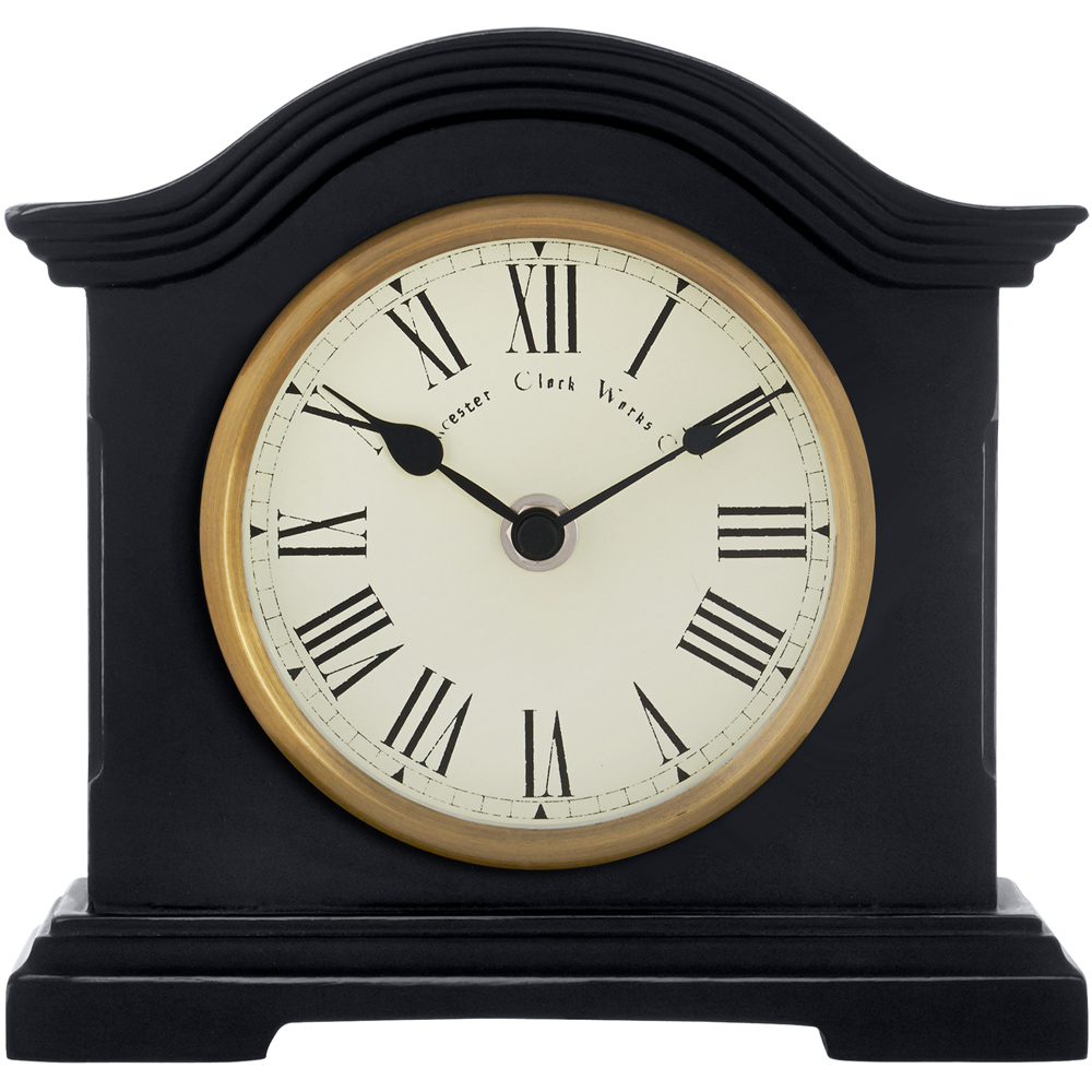 Acctim Falkenburg Distressed Black Mantel Clock Image 1