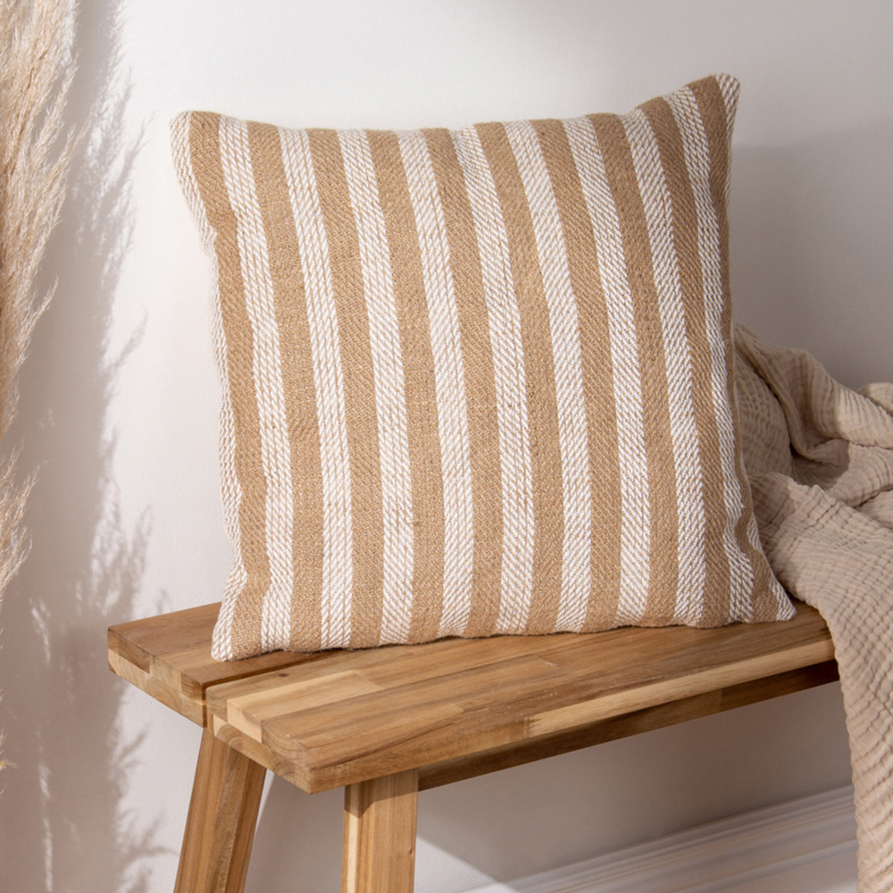 Yard Strata Natural Stripe Woven Cushion Image 2