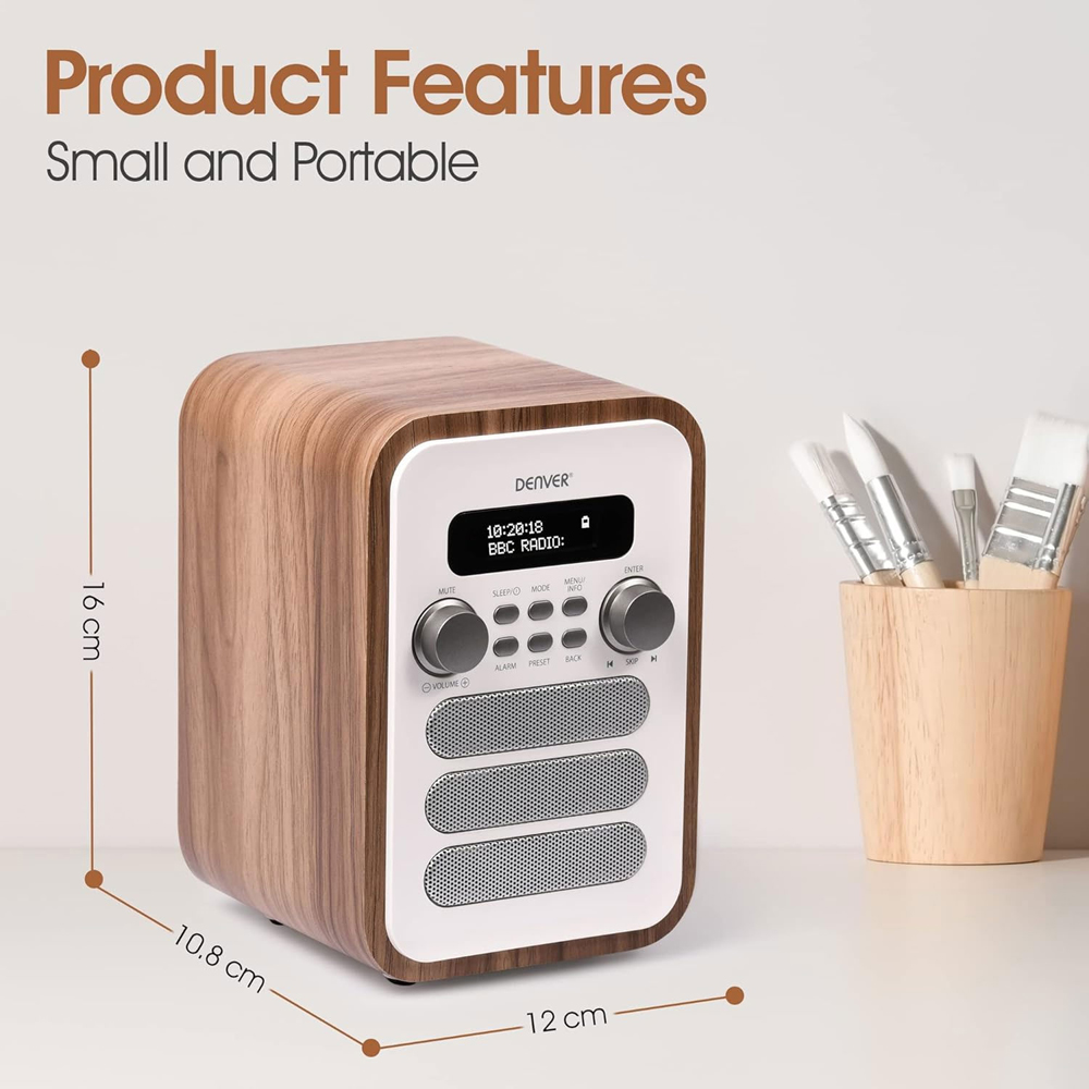 Denver DAB-48 White Bluetooth DAB Radio with Remote Control Image 6