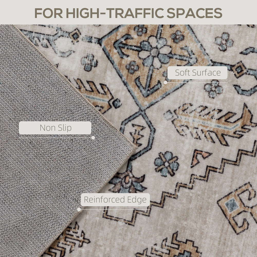 HOMCOM Beige Flannel Non Slip Rug 120 x 170cm Image 8