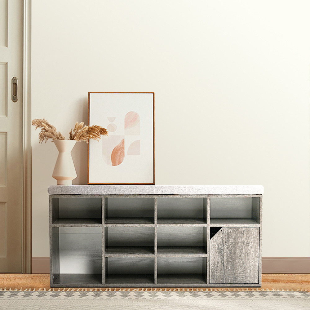 Living and Home Grey Shoe Storage Bench Image 6