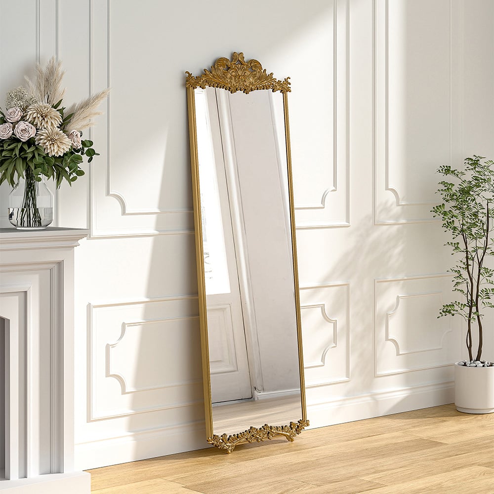 Living and Home Gold Metal Wall Mirror 170 x 60cm Image 2