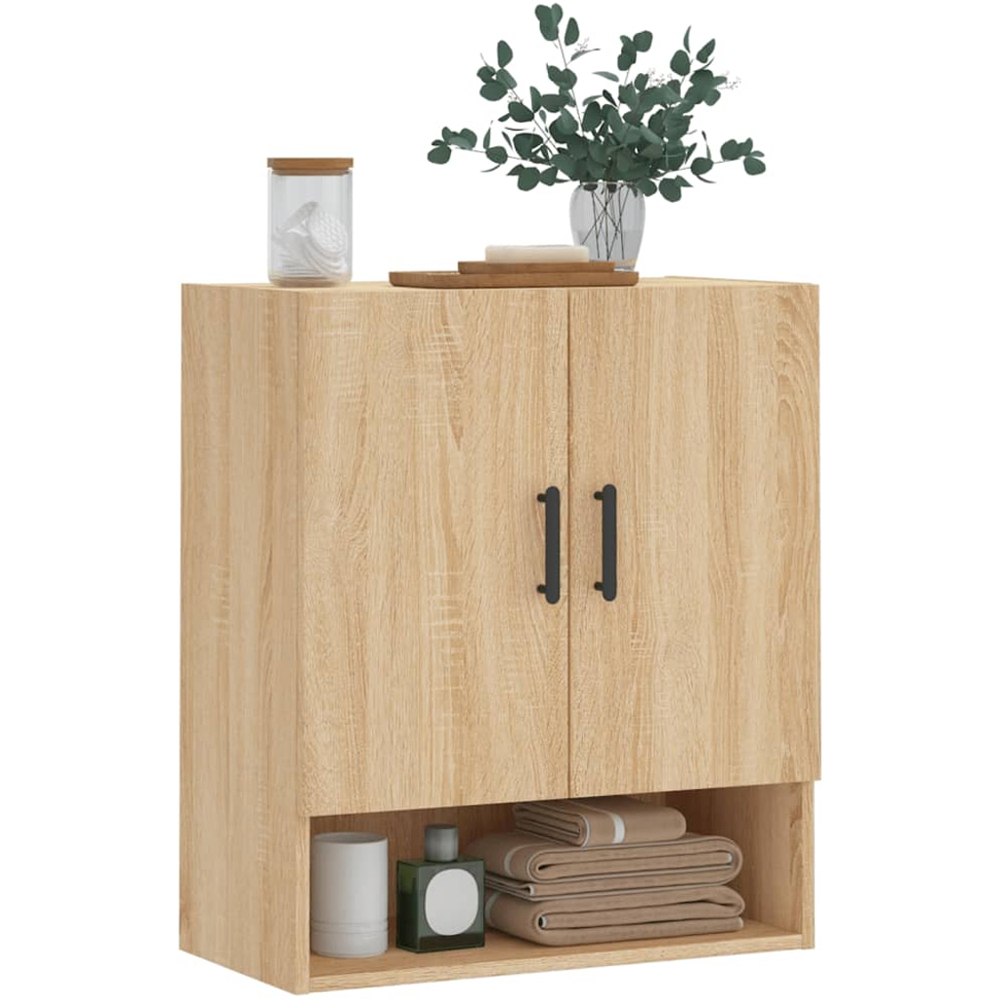 vidaXL 2 Door Single Shelf Sonoma Oak Wall Cabinet Image 3