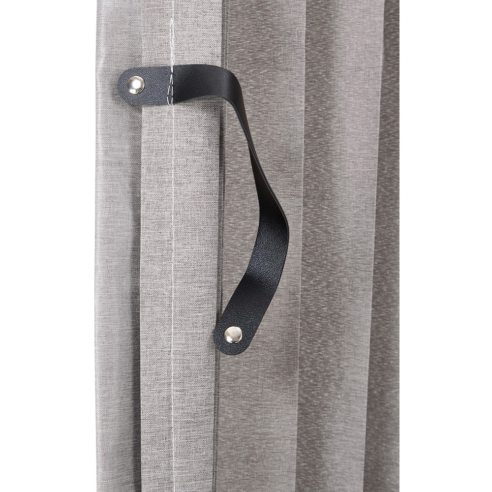 Living and Home Grey Faux Linen Semi-Sheer Pleated Folding Panel Curtain 150 x 200cm Image 3