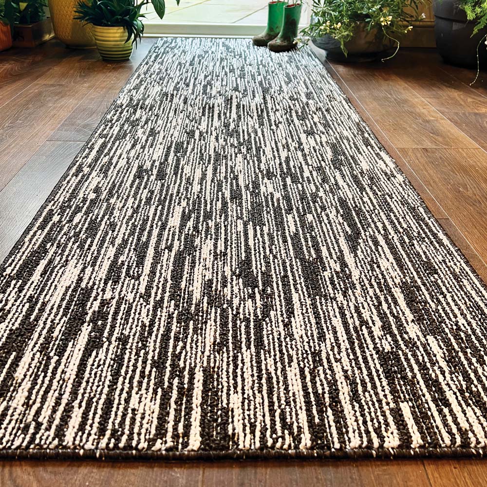 My Mat Charcoal Broken Stripe Stain Resistant Runner 67 x 200cm Image 7