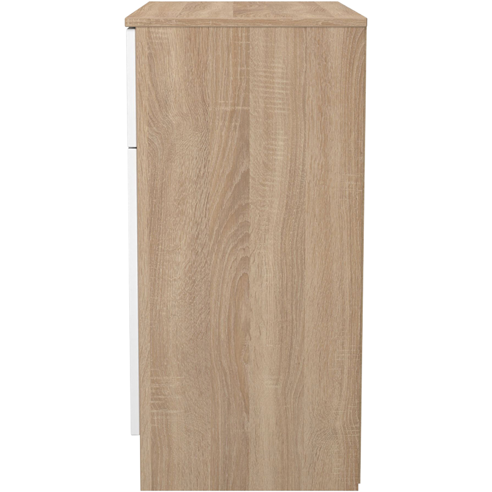 Crowndale Contrast 2 Door Single Drawer White Matt and Bardolino Oak Sideboard Ready Assembled Image 3