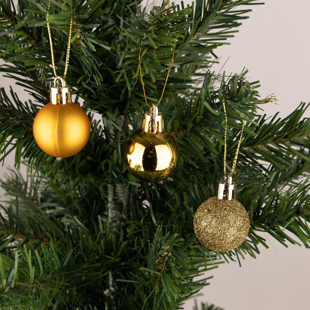 Shatchi Deep 3cm Gold Shatterproof Christmas Bauble 24 Pack Image 3
