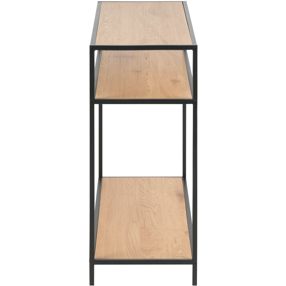Florence Seaford 2 Shelf Black and Oak Console Table Image 4