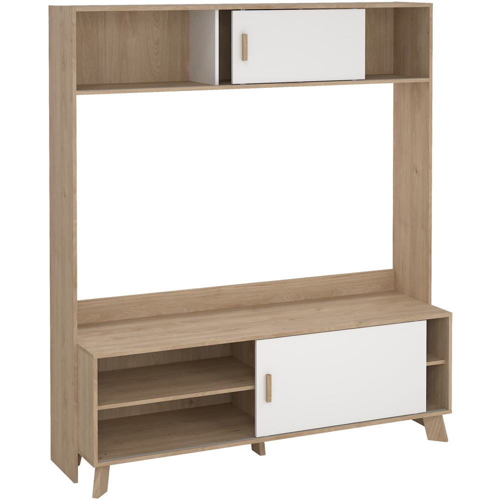 Furniture To Go Ikast 2 Door White and Brown TV Unit Image 4