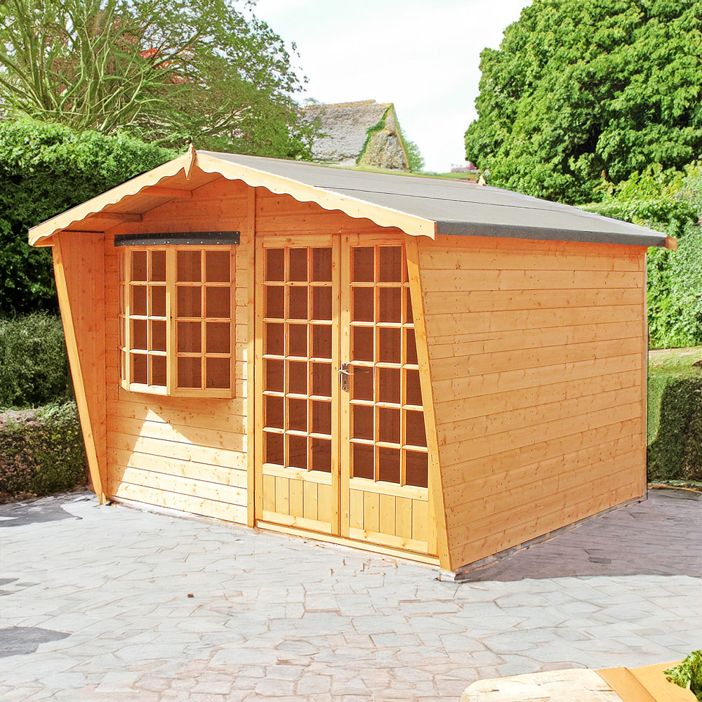 Shire Goodwood 10 x 10ft Shiplap Style C Security Cabin Apex Summerhouse Image 3