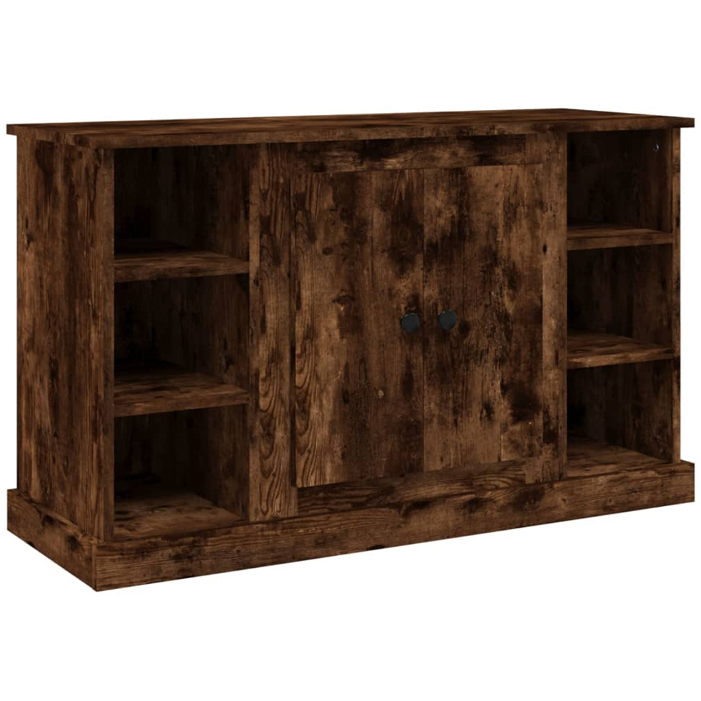 vidaXL 2 Door 6 Shelf Smoked Oak Sideboard Image 2