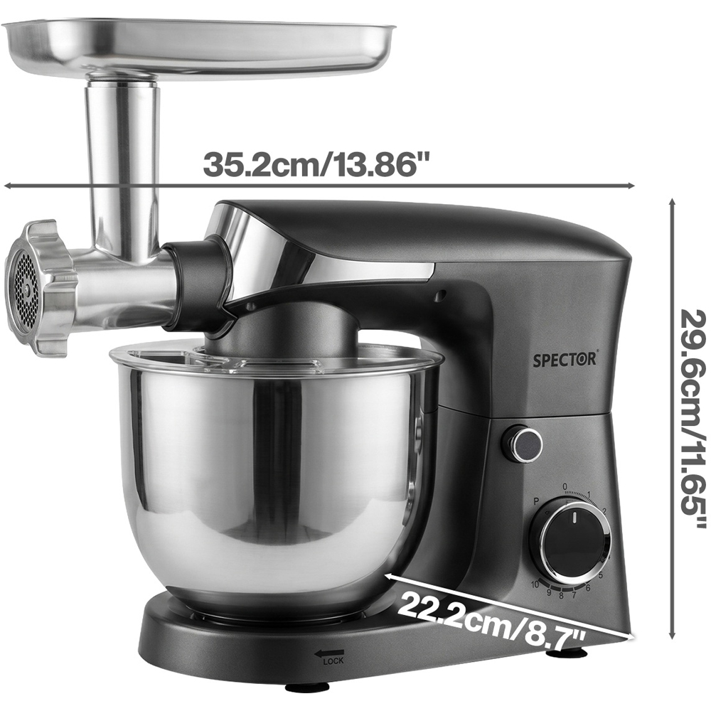 Spector MIX1004-SL-5D5L-UK 9-in-1 Food Mixer 5.5L 1500W Image 9