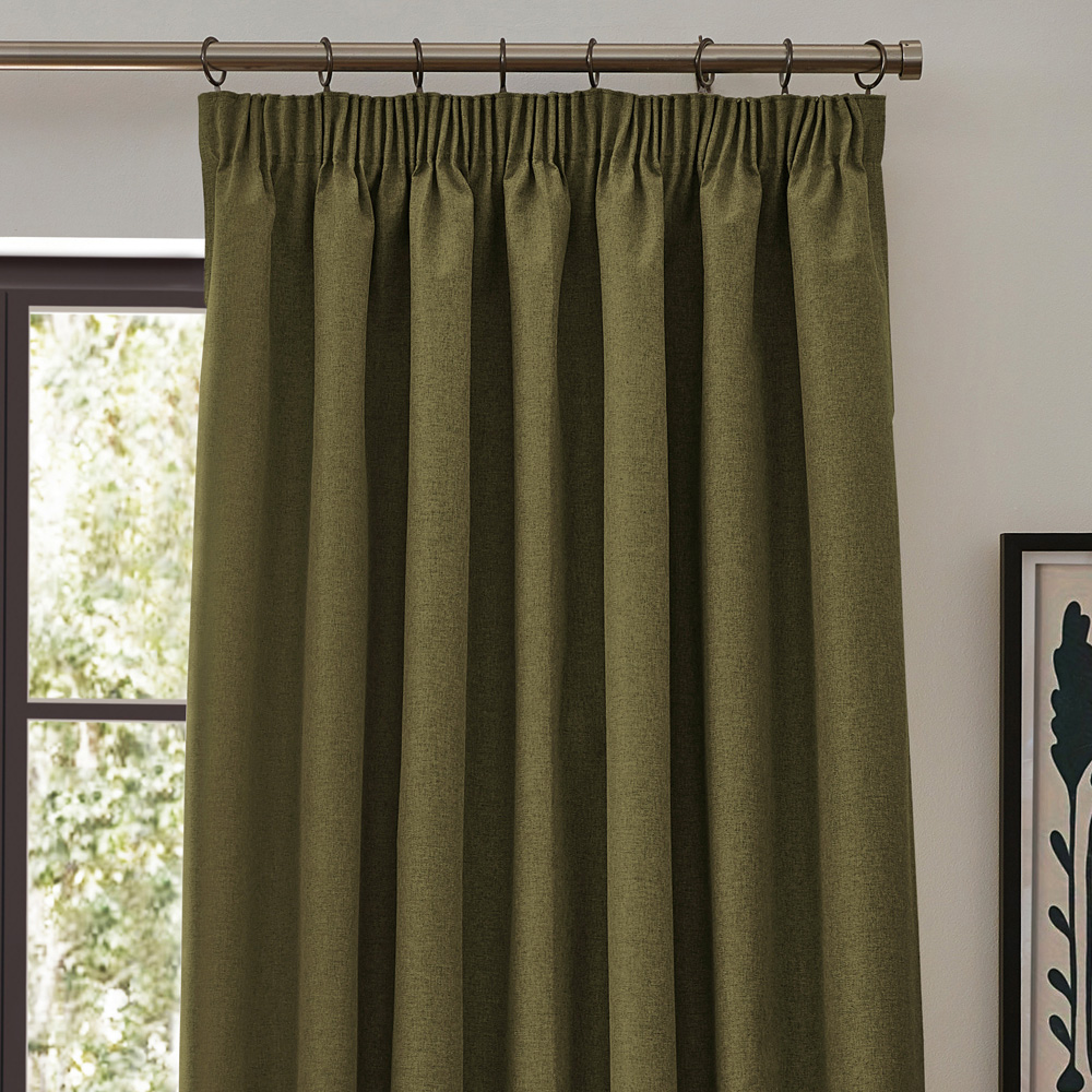 furn. Dawn Green Blackout Pencil Pleat Curtains 229 x 229cm Image 2