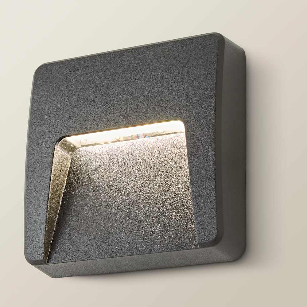 ValueLights Sam Matte Black Square LED Outdoor Wall Light Image 6