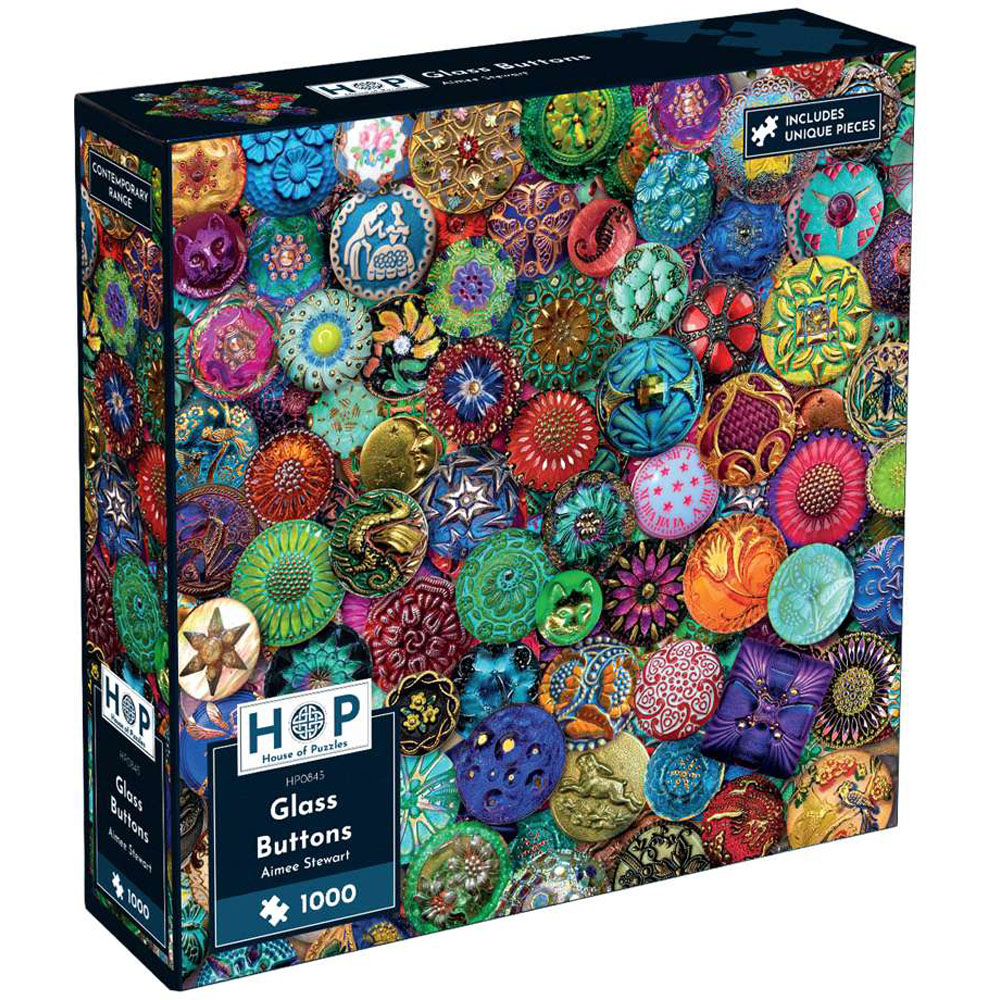 The House of Puzzles Glass Buttons 1000 Piece Jigsaw Puzzle Image 2