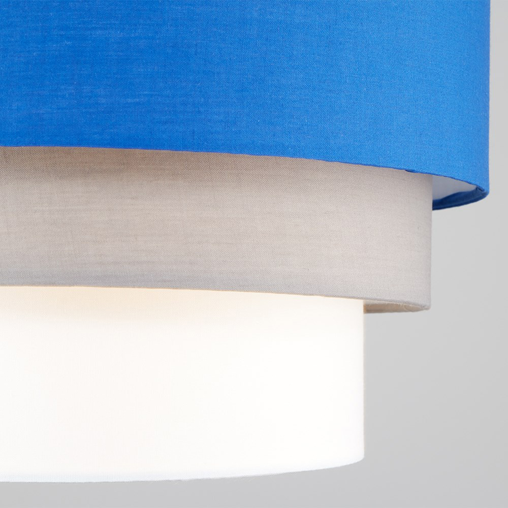ValueLights Aztec 3 Tier Blue Fabric Ceiling Light Shade Image 5