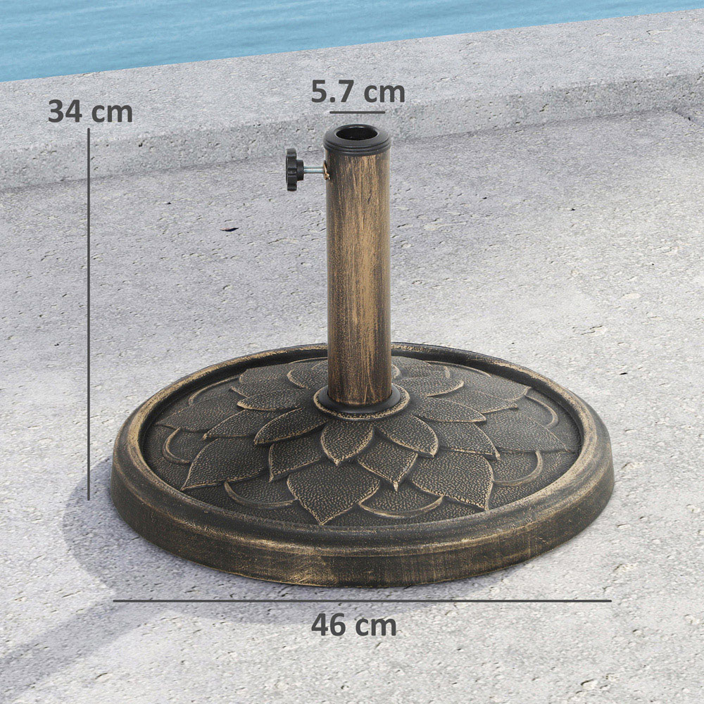 Outsunny Bronze Tone Resin Garden Parasol Base 12kg Image 7