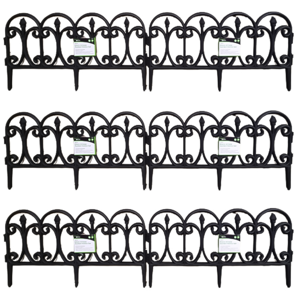 Samuel Alexander Black Ornate 4 x 6 Pack Garden Border Fence Edging Wilko