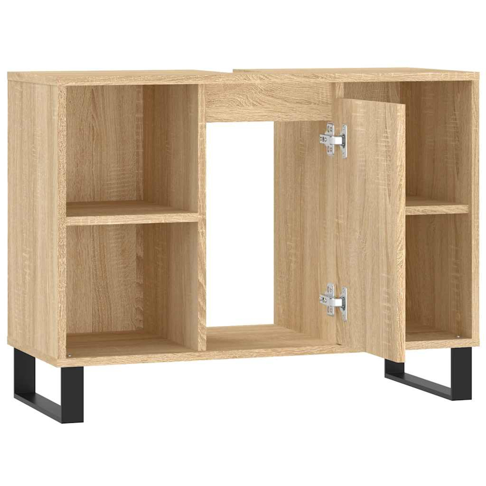 vidaXL Single Door 4 Shelf Sonoma Oak Bathroom Cabinet Image 5