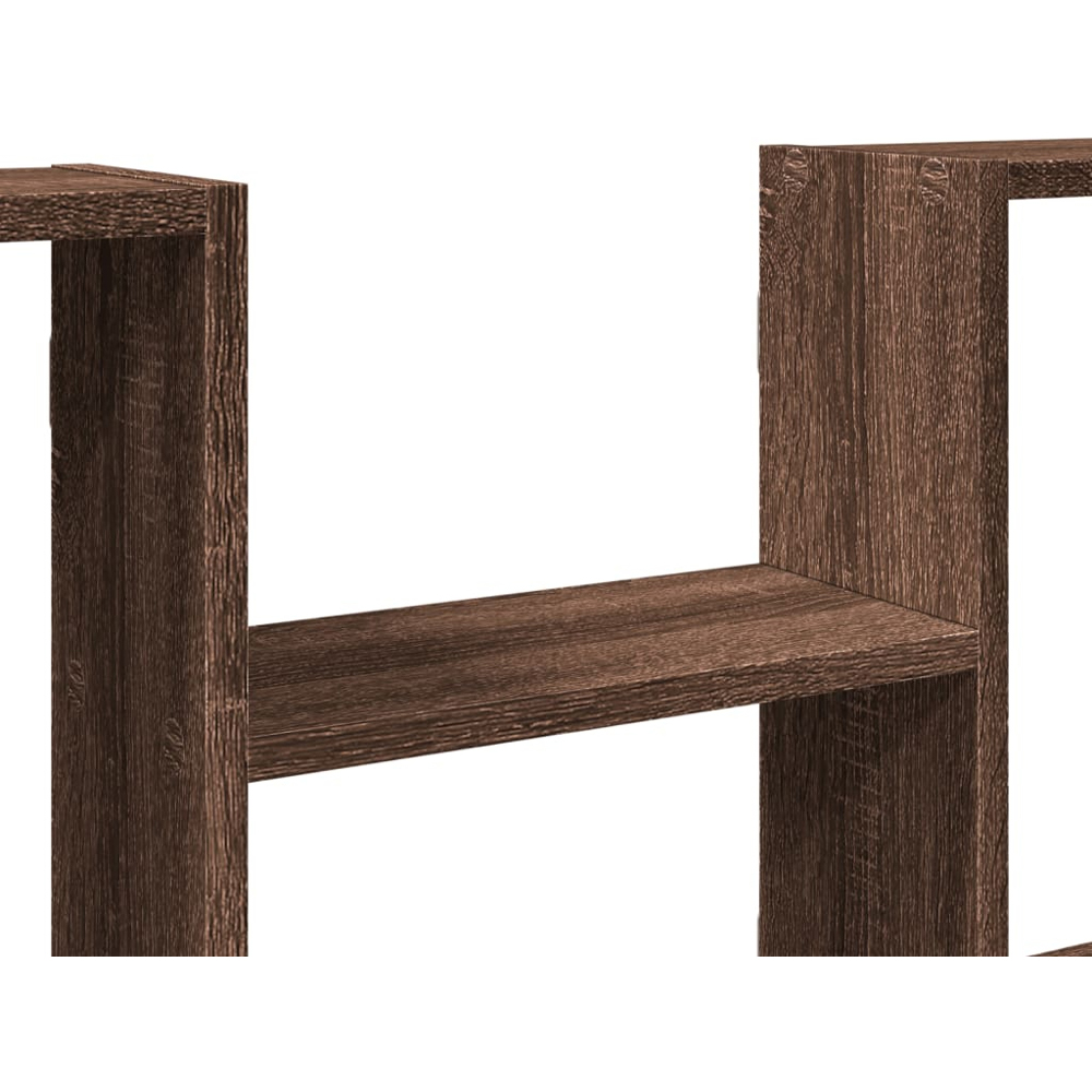 vidaXL 4 Shelf Brown Oak Floating Wall Shelf Image 6