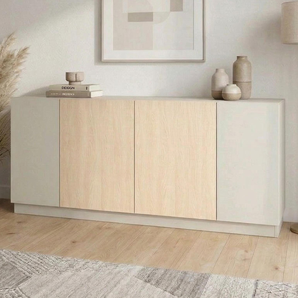 Decortie Victor 4 Door Sandstone Console Table Image 1