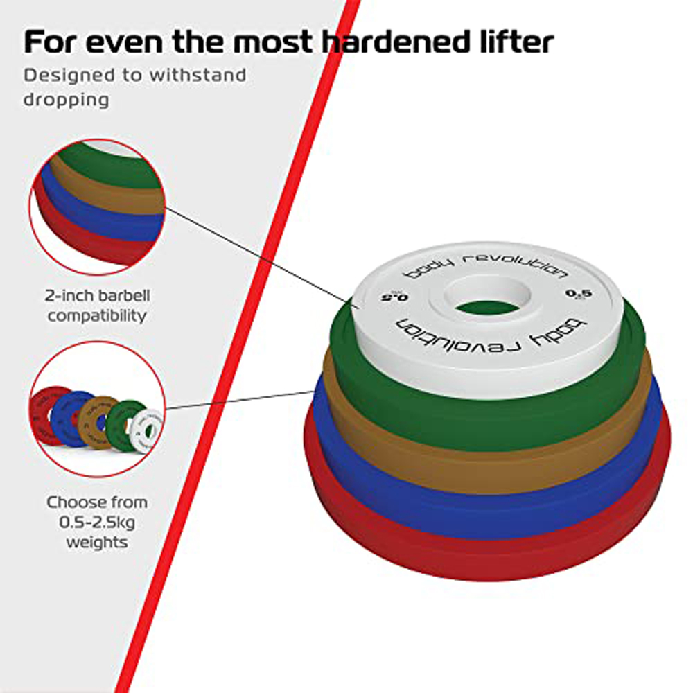 Body Revolution Fractional Bumper Plates 1kg 2 Pack Image 3