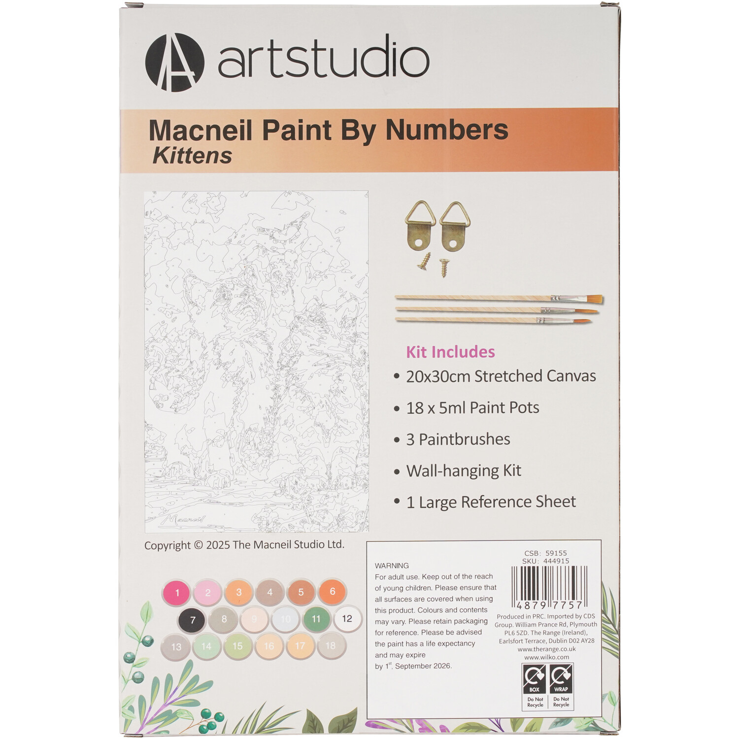 MacNeil Paint By Numbers Yorkie Puppies or Kittens Kit Image 6