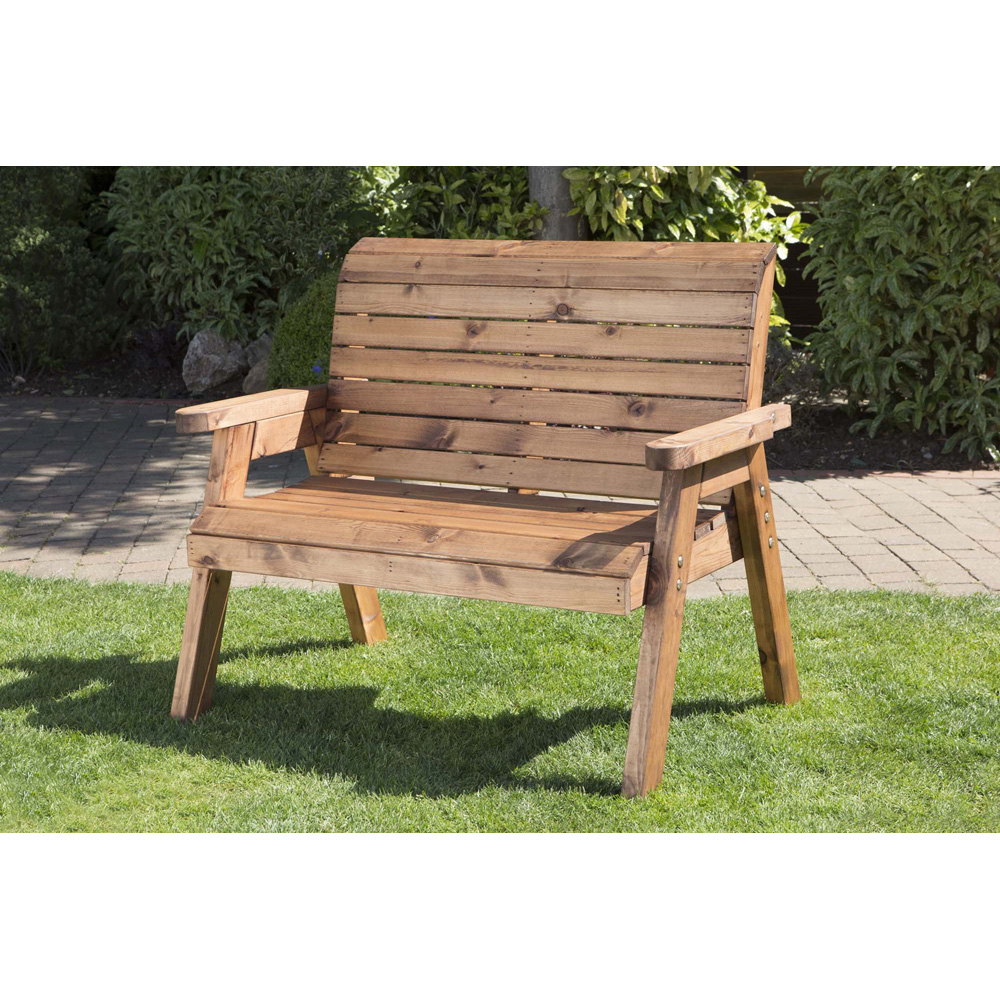 Samuel Alexander 2 Seater Rustic Wooden Garden Bench Image 9