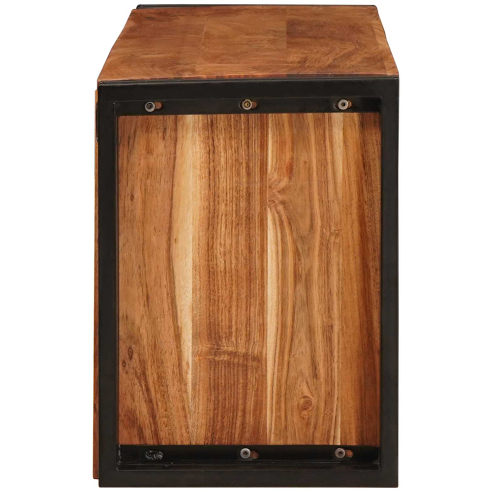 vidaXL 12 Bottle Brown Solid Acacia Wood Wall Mounted Wine Rack Image 6