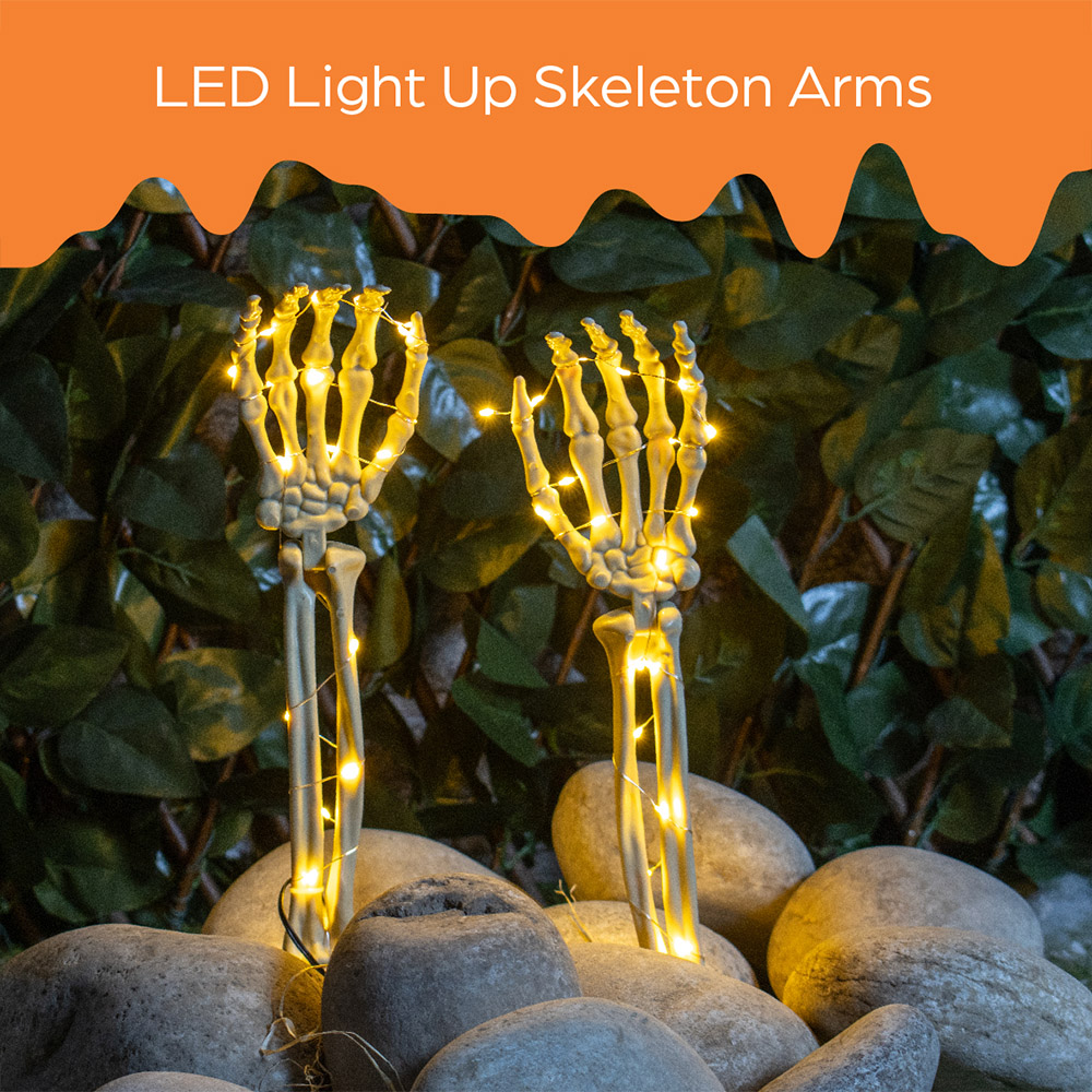 Global Gizmos Lighted Skeleton Arm Stakes 2 Pack Image 4