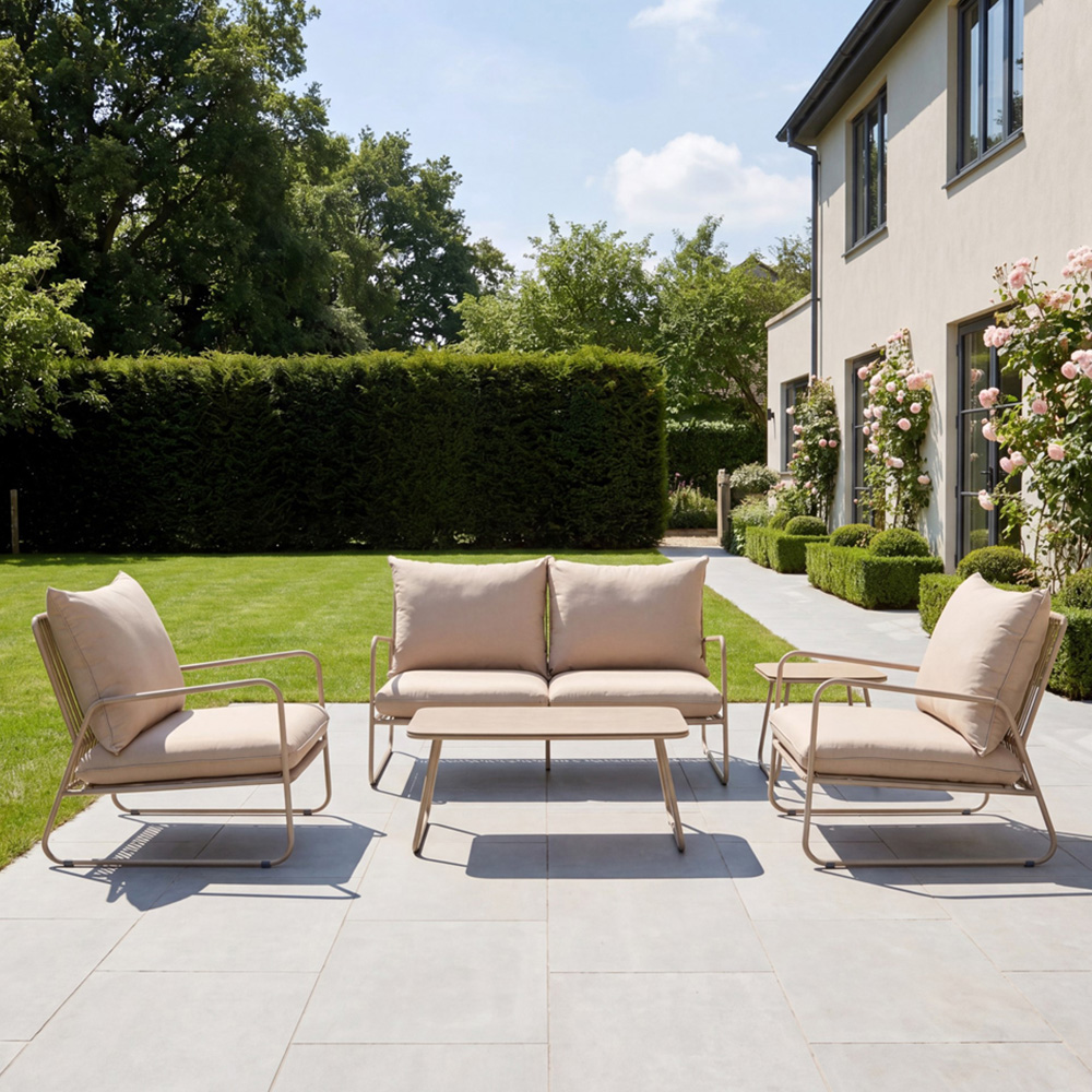 Artemis Home Sorella 4 Seater Beige Patio Conversation Set Image 1