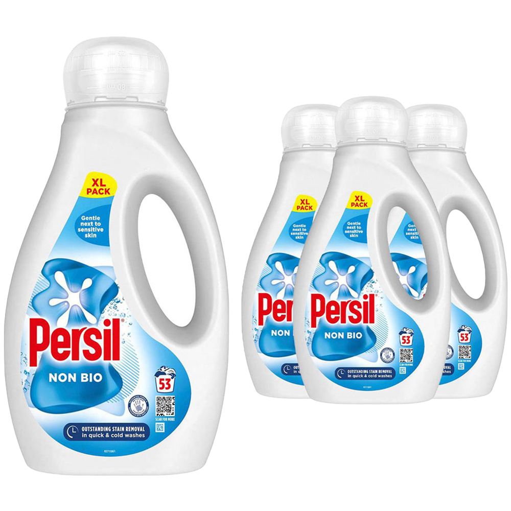 Persil Non Bio Liquid Detergent 53 Washes 1.54L 4 Pack Image 1