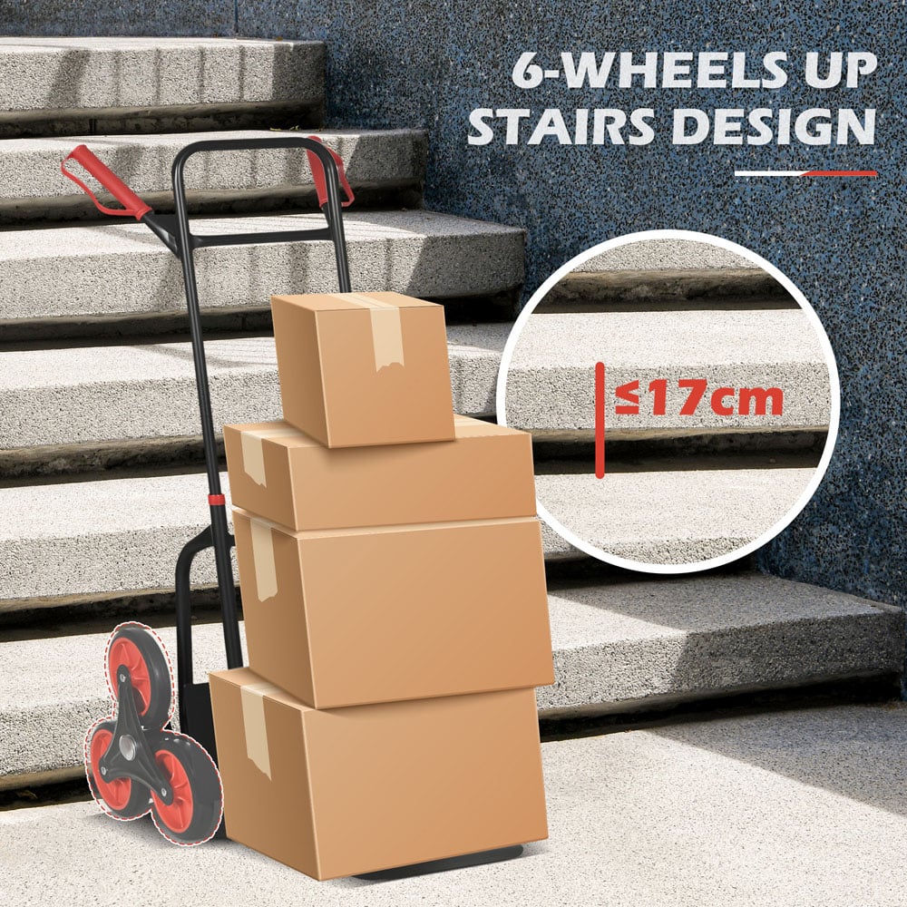 DURHAND Red Steel Foldable Trolley Hand Truck with 6 Wheels Image 8
