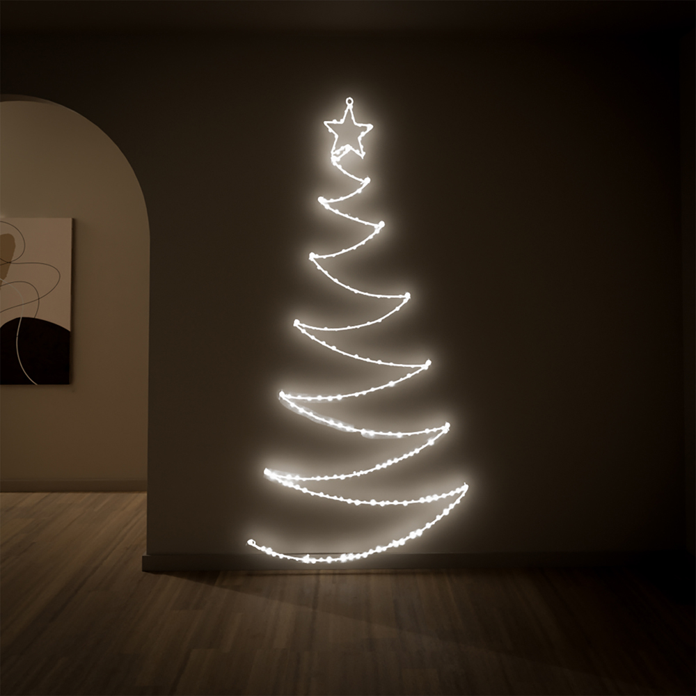 The Christmas Centre 200 Warm White LED Pre-Lit Silver Wire Foldable Xmas Tree 5.6ft Image 6